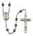 Saint Anastasia Engravable Rosary with 6mm Hematite Beads