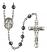 Saint Nino de Atocha Engravable Rosary with 6mm Hematite Beads