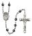 Holy Family Engravable Rosary with 6mm Hematite Beads