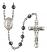 Saint Victor of Marseilles Engravable Rosary with 6mm Hematite Beads