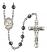 Saint Elizabeth Ann Seton Engravable Rosary with 6mm Hematite Beads