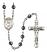 Saint Lillian Engravable Rosary with 6mm Hematite Beads