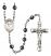 Saint Dominic Savio Engravable Rosary with 6mm Hematite Beads