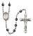 Saint Hildegard von Bingen Engravable Rosary with 6mm Hematite Beads