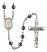 Saint Tarcisius Engravable Rosary with 6mm Hematite Beads