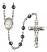 Saint John Baptist de la Salle Engravable Rosary with 6mm Hematite Beads