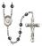 Saint Eugene de Mazenod Engravable Rosary with 6mm Hematite Beads