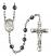 Saint Sharbel Engravable Rosary with 6mm Hematite Beads