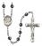 Saint Gabriel Possenti Engravable Rosary with 6mm Hematite Beads