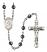 Saint Angela Merici Engravable Rosary with 6mm Hematite Beads