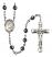 Blessed Teresa of Calcutta Engravable Rosary with 6mm Hematite Beads