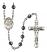 Saint Lidwina of Schiedam Engravable Rosary with 6mm Hematite Beads