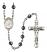 Saint Joseph Freinademetz Engravable Rosary with 6mm Hematite Beads