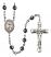 Corazon Inmaculado de Maria Engravable Rosary with 6mm Hematite Beads