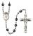 Saint Josephine Bakhita Engravable Rosary with 6mm Hematite Beads