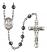 Saint Honorius of Amiens Engravable Rosary with 6mm Hematite Beads