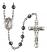 Saint Rocco Engravable Rosary with 6mm Hematite Beads