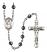 Saint Uriel the Archangel Engravable Rosary with 6mm Hematite Beads