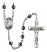 Saint Drogo Engravable Rosary with 6mm Hematite Beads