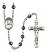 Blessed Miguel Pro Engravable Rosary with 6mm Hematite Beads