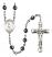 Saint Daniel Comboni Engravable Rosary with 6mm Hematite Beads