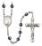 Saint Jeanne Chezard de Matel Engravable Rosary with 6mm Hematite Beads