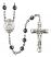 Saint Gerald Engravable Rosary with 6mm Hematite Beads