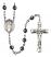 Saint Seraphina Engravable Rosary with 6mm Hematite Beads