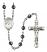 Saint Alphonsa of India Engravable Rosary with 6mm Hematite Beads