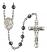 Saint Margaret of Scotland Engravable Rosary with 6mm Hematite Beads