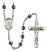 Saint Viator of Bergamo Engravable Rosary with 6mm Hematite Beads