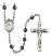 Saint Jeanne Jugan Engravable Rosary with 6mm Hematite Beads