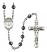 Saint Damien of Molokai Engravable Rosary with 6mm Hematite Beads