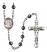 Saint Jadwiga of Poland Engravable Rosary with 6mm Hematite Beads