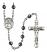 Guardian Angel Protector Engravable Rosary with 6mm Hematite Beads