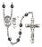 Saint Christopher and Baseball Rosary with 6mm Hematite Beads