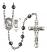 Saint Christopher and Football Rosary with 6mm Hematite Beads