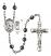 Saint Christopher and Soccer Rosary with 6mm Hematite Beads