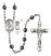 Saint Christopher and Tennis Rosary with 6mm Hematite Beads