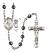 Saint Christopher and Wrestling Rosary with 6mm Hematite Beads