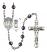 Saint Christopher and Lacrosse Rosary with 6mm Hematite Beads