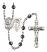 Saint Sebastian and Baseball Rosary with 6mm Hematite Beads