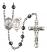 Saint Sebastian and Softball Rosary with 6mm Hematite Beads