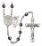 Saint Sebastian and Dance Rosary with 6mm Hematite Beads