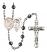 Saint Sebastian and Gymnastics Rosary with 6mm Hematite Beads