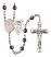 Saint Sebastian and Choir Rosary with 6mm Hematite Beads