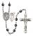 Saint Sebastian and Karate Rosary with 6mm Hematite Beads