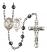 Saint Sebastian and Lacrosse Rosary with 6mm Hematite Beads