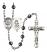 Guardian Angel and Baseball Rosary with 6mm Hematite Beads