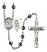 Guardian Angel and Basketball Rosary with 6mm Hematite Beads